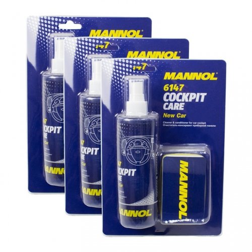 Pachet 3 Buc Mannol Spray Silicon New Car + Burete 250ML 6147