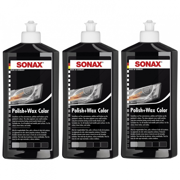 Pachet 3 Buc Sonax Polish & Ceara Negru 296100 500ML
