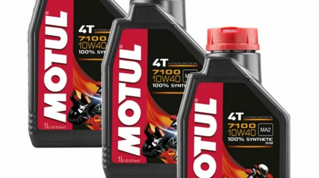 Pachet 3 Buc Ulei motor Motul 7100 4T 100% Syntetic 10W-40 1L