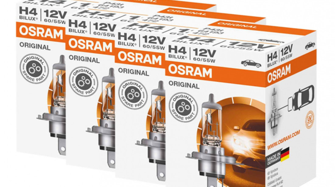 Pachet 4 Buc Bec Osram H4 P43T 12V 60/55W 64193