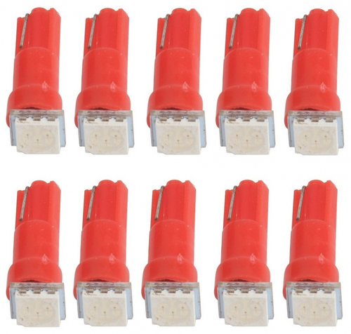 Pachet 5 Buc Set 2 Buc Led T5 12V 1 SMD Rosu 50412 TCT-925