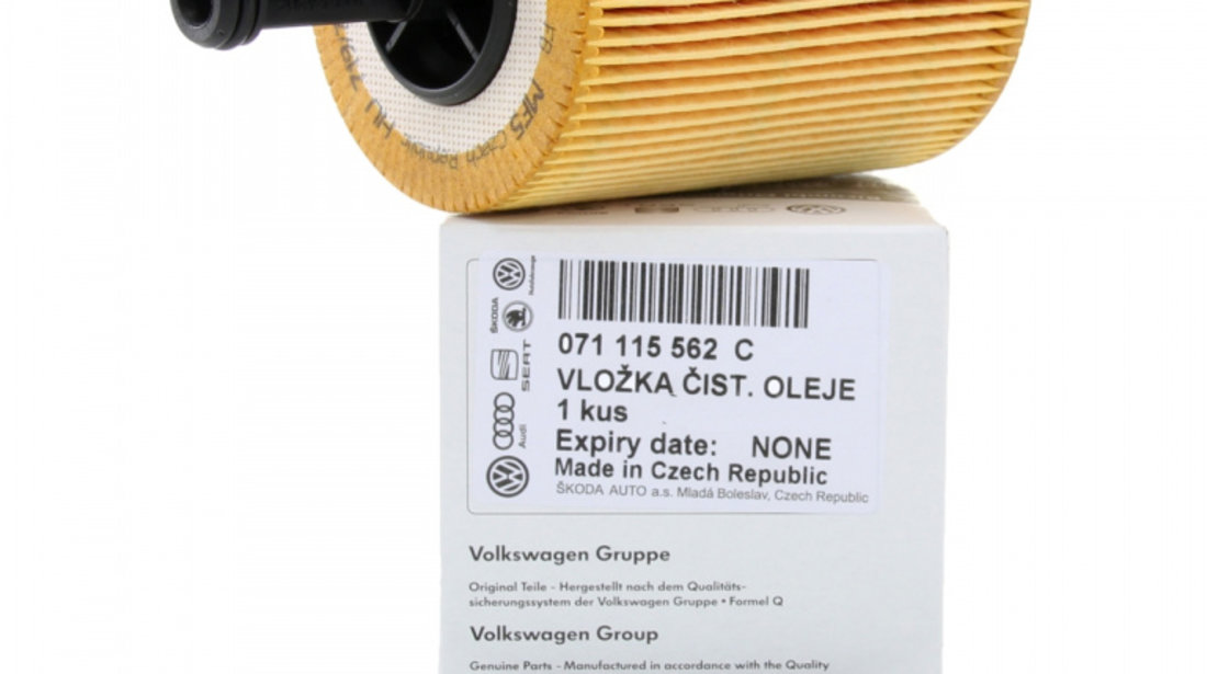 Pachet 5 Buc Ulei motor Audi Longlife III 0W-30 504.00 / 507.00 1L GS55545D2EUR + Filtru Ulei Volkswagen 071115562C + Buson Golire Baie Ulei Oe Volkswagen N90813202