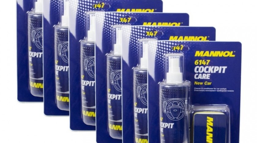 Pachet 6 Buc Mannol Spray Silicon New Car + Burete 250ML 6147