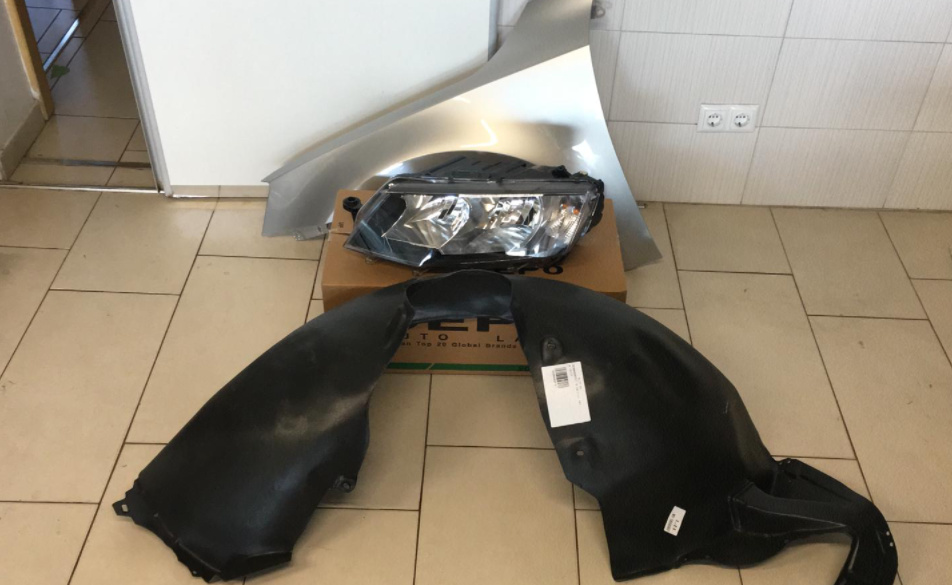 Pachet Aripa+Far+Carenaj Stanga Skoda Octavia 3/III 2013 2014 2015 2016 2017 (LA7W (Gri))