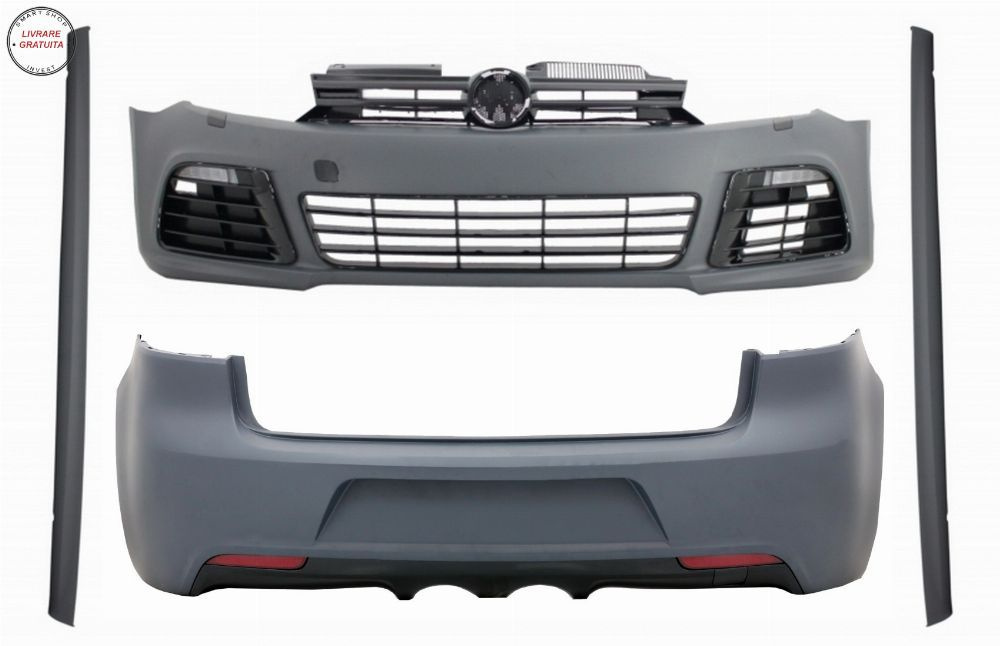 Pachet Complet Exterior VW Golf VI Golf 6 R20 Look (2008-2013) cu Praguri Laterale- livrare gratuita