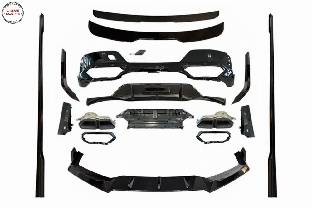 Pachet Exterior Aero BMW Seria 7 G70 M-Tech (2022-) Black Knight Design Negru Luci