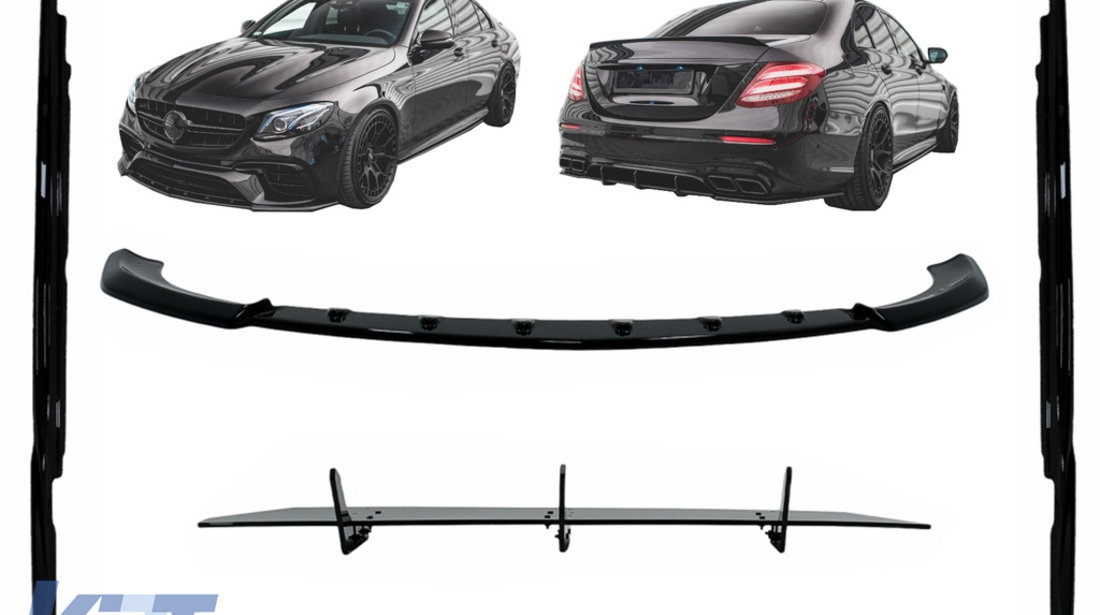 Pachet Exterior Aero compatibil cu Mercedes E-Class E63 W213 S213 (2016-2019) Negru Lucios