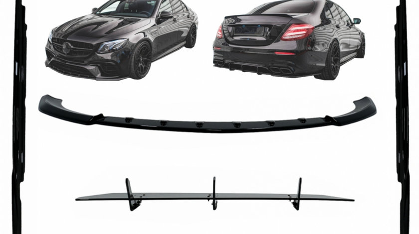 Pachet Exterior Aero compatibil cu Mercedes E-Class E63 W213 S213 (2016-2019) Negru Lucios CBMBW213EX