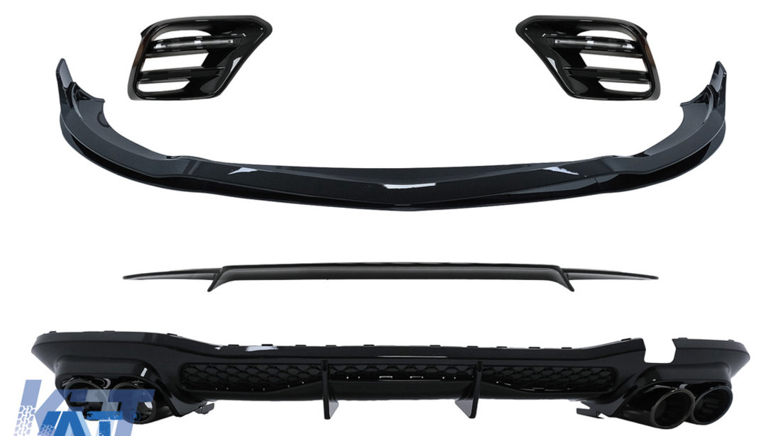 Pachet Exterior Aero compatibil cu Mercedes S-Class W223 Limousine Sport Line (2020-) Negru Lucios