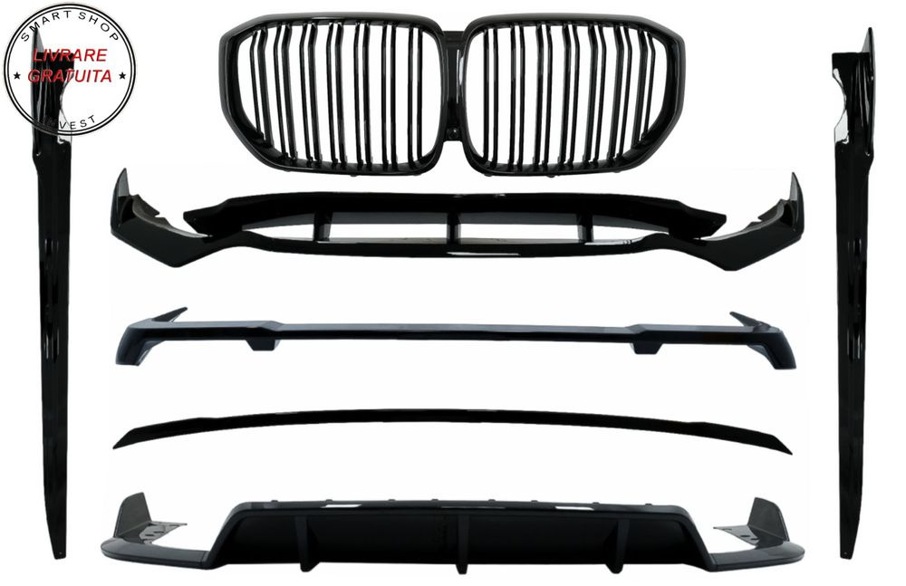 Pachet Exterior Aero cu Grila Centrala BMW X5 G05 (2018-2022) M-Tech Black Knight - livrare gratuita