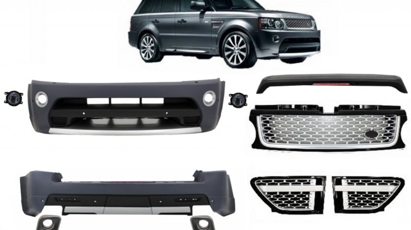 Pachet Exterior Autobiography Design Compatibil Cu Range Rover Sport Facelift 2009-2013 L320 Cu Grila Centrala Si Grile Laterale Editie Negru/Argintiu COCBRRSFLBS