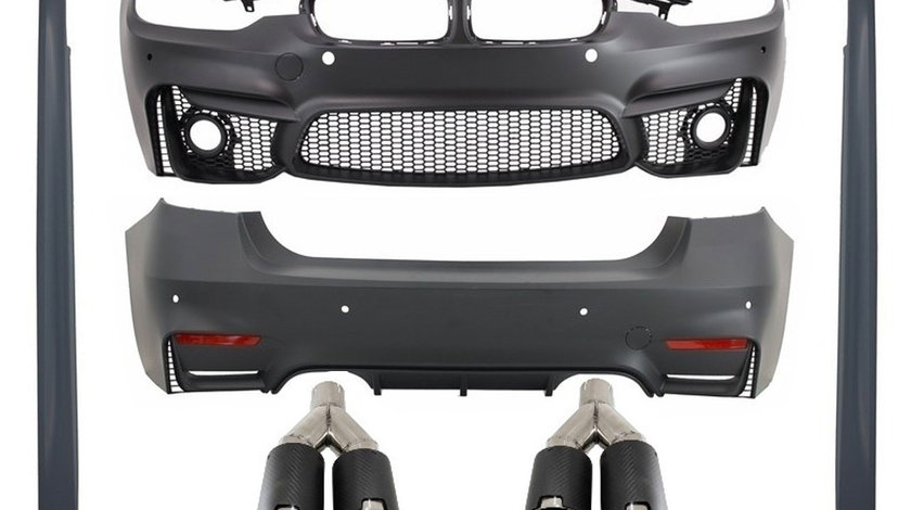 Pachet Exterior BMW seria 3 F30 (dupa 2011) EVO II M3 Design cu Ornamente Tobe Evacuare Carbon