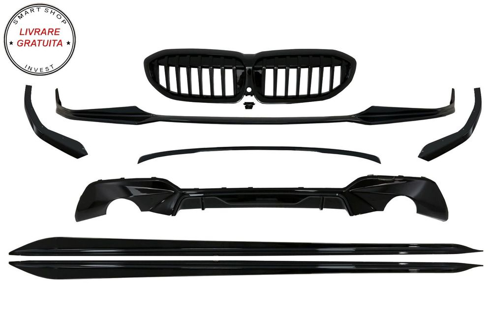Pachet Exterior BMW Seria 3 G20 Sedan G21 Touring (2018-2022) M Design Negru Lucio- livrare gratuita