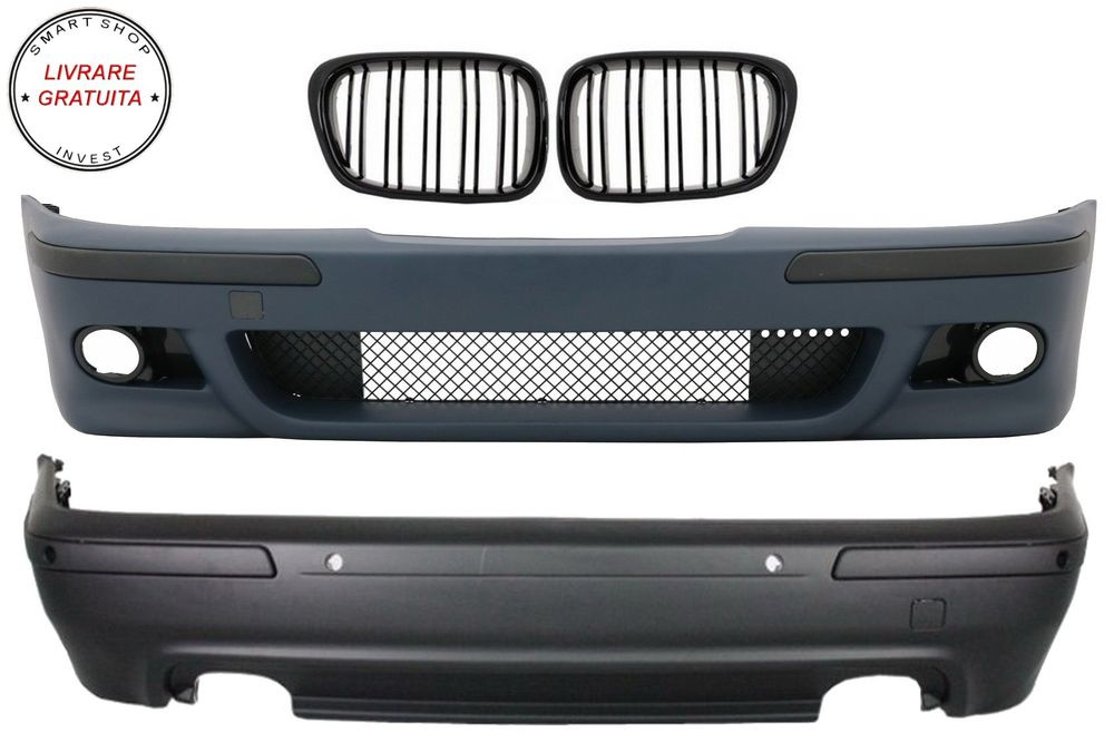Pachet Exterior BMW Seria 5 E39 (1997-2003) cu Grile Centrale Negru Lucios- livrare gratuita