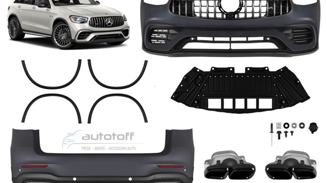 Pachet Exterior Compatibil Cu Mercedes GLC Suv X253 (2020+) 63 AMG Black Design