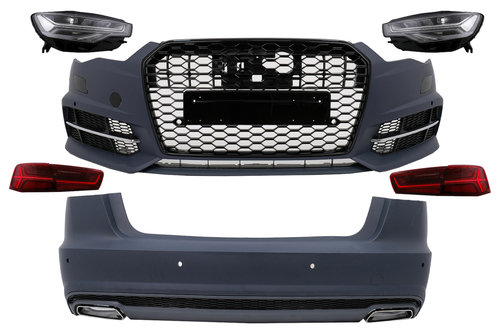 Pachet Exterior Complet compatibil cu Audi A6 C7 4G Limousine (2011-2018) Conversie la 2018 Design