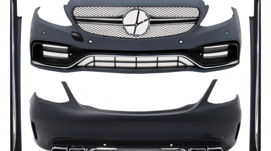 Pachet Exterior Complet compatibil cu Mercedes C-Class W205 Sedan (2014-2018) CBMBW205AMGCAP