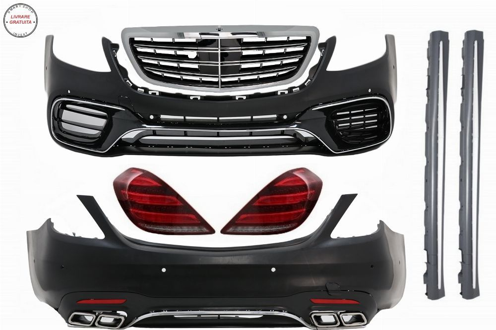 Pachet Exterior Complet Mercedes S-Class W222 (2013-2017) Facelift S63 Design Cu S- livrare gratuita
