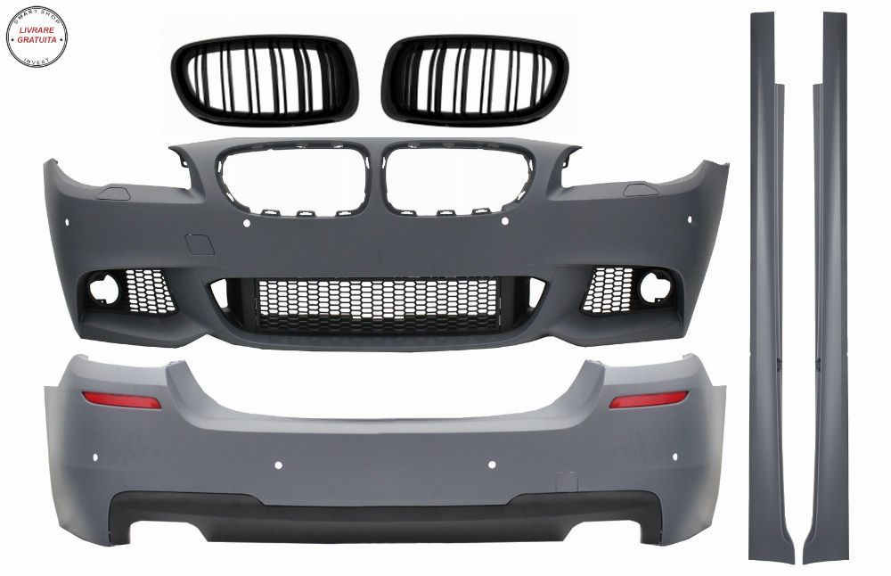 Pachet Exterior cu Difuzor Evacuare Dubla si Grile Centrale BMW F10 Seria 5 (2011-- livrare gratuita