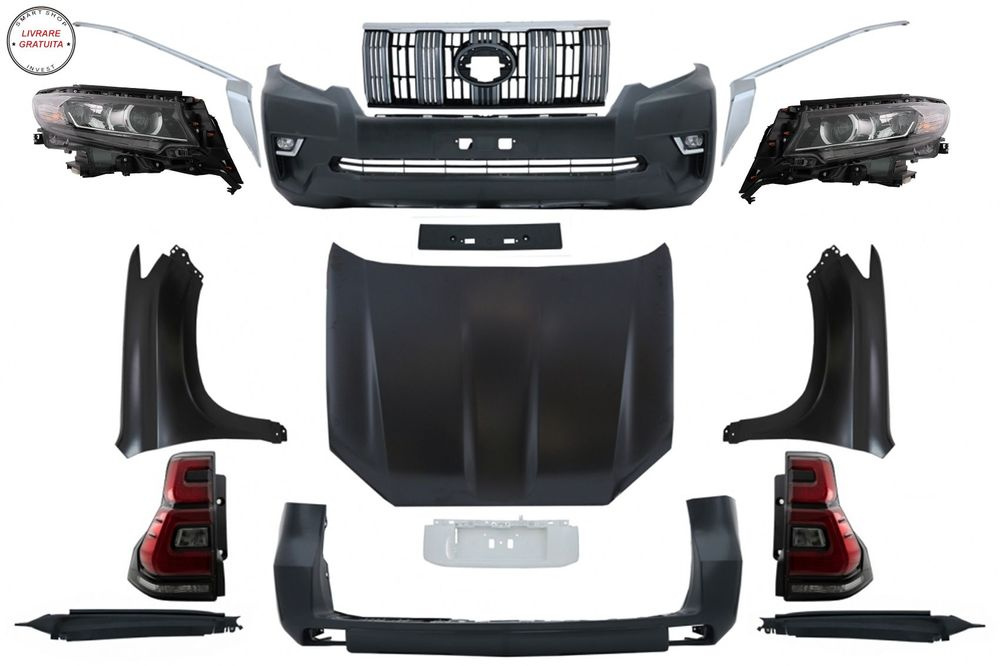 Pachet exterior Kit Conversie Complet Facelift (2018-up) Look Toyota Land Cruiser - livrare gratuita