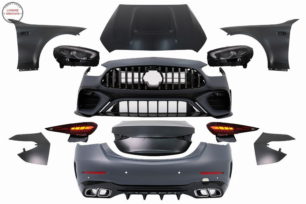 Pachet Exterior Mercedes C-Class W205 Sedan (2018-2022) Conversie la W206 C63 Desi- livrare gratuita