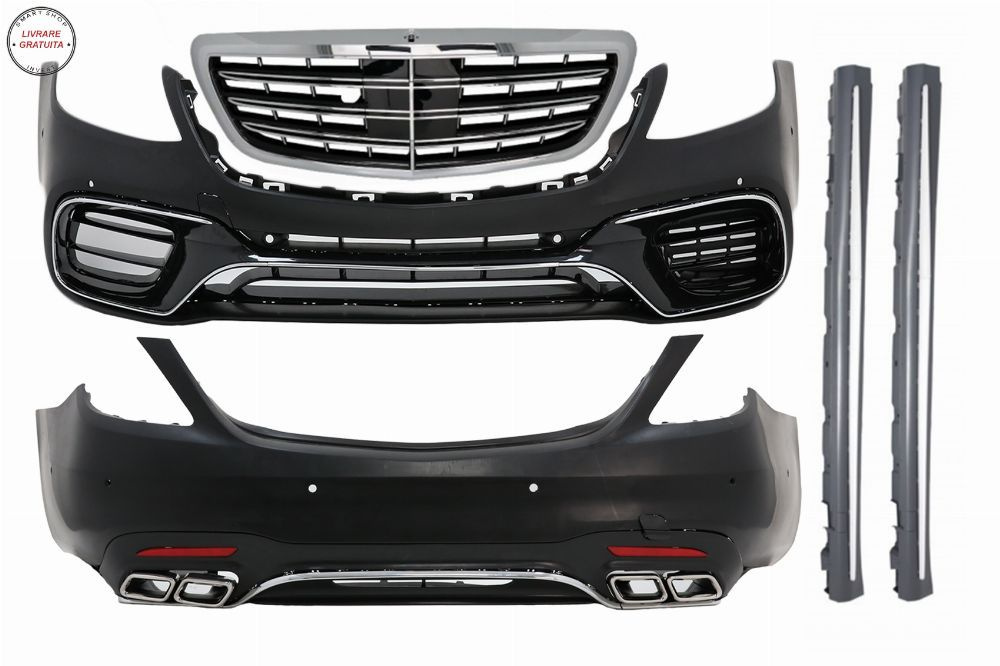 Pachet Exterior Mercedes S-Class W222 Facelift (2013-06.2017) S63 Design Cu Grila - livrare gratuita