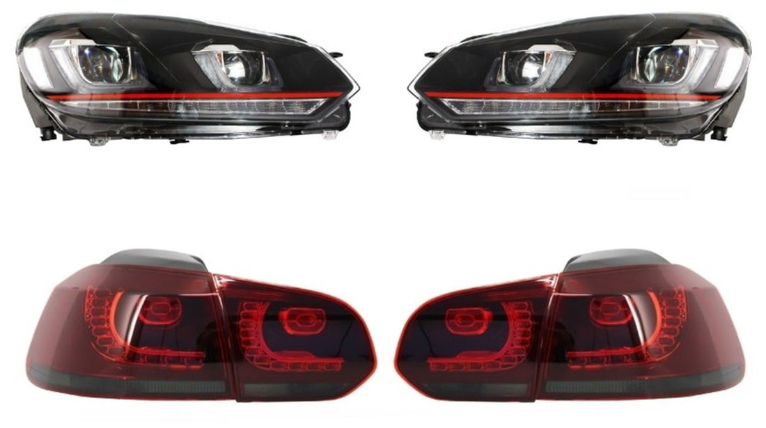 Pachet Faruri Si Stopuri LED DRL COMPATIBIL CU VW Golf 6 (08-13)