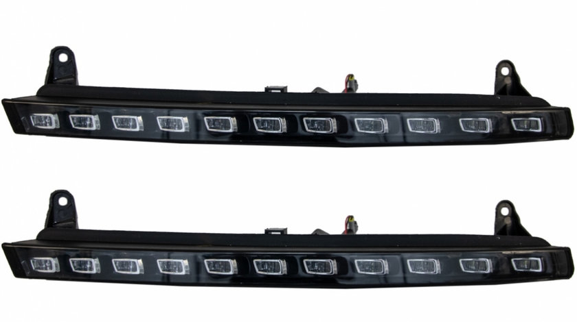 Pachet Lumini de zi dedicate cu semnalizare LED compatibil cu Audi Q7 4L (2006-2009) OEM Facelift Design AUQ7DRL