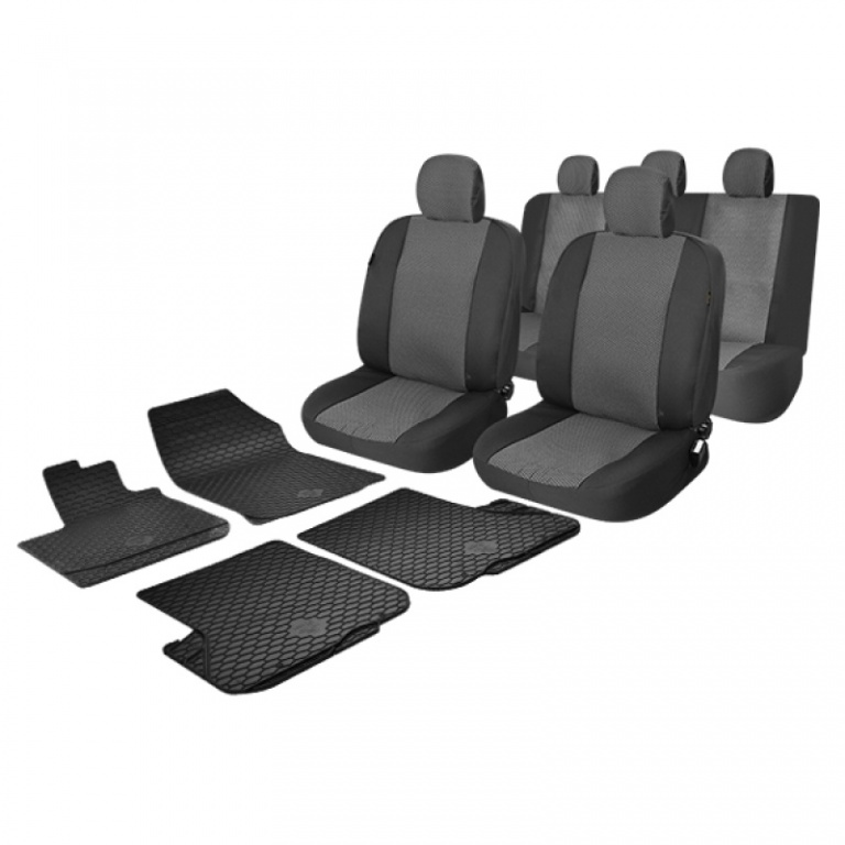 Pachet Promo Huse Scaun + Set Covorase Cauciuc Dacia Logan 2 2012→ Umbrella 44466