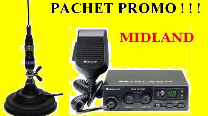PACHET PROMO STATIE RADIO ALAN 100 PLUS CU ANTENA MAGNETICA DE LA MIDLAND