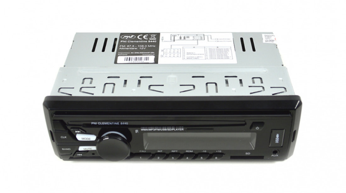 Pachet Radio MP3 player auto PNI Clementine 8440 4x45W USB SD AUX 12V cu Set 2 Difuzoare auto coaxiale PNI HiFi500, 100W, 12.7 cm PNI-AK005