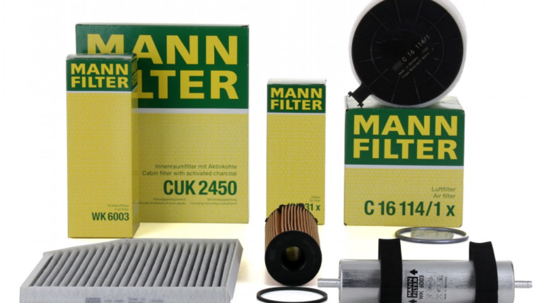 Pachet Revizie Filtre Aer + Polen + Ulei + Combustibil Mann Filter Audi Q5 8R 2008→ 2.7 TDI 3.0 TDI 163/190/240 PS