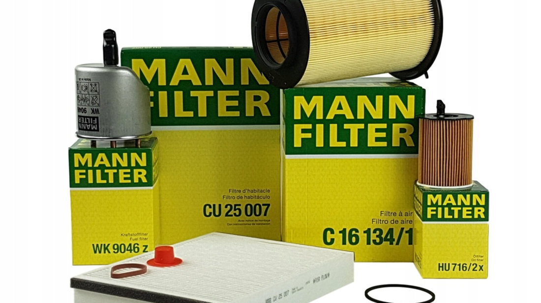 Pachet Revizie Filtre Aer+Polen+Ulei+Combustibil Mann Filter Ford Focus 3 2010-2020 1.6 TDCI C16134/1+CU25007+HU716/2X+WK9046Z