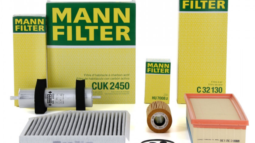 Pachet Revizie Filtre Aer + Polen + Ulei + Combustibil Mann Filter Audi A4 B8 2007-2015 2.0 TDI 120-177 PS