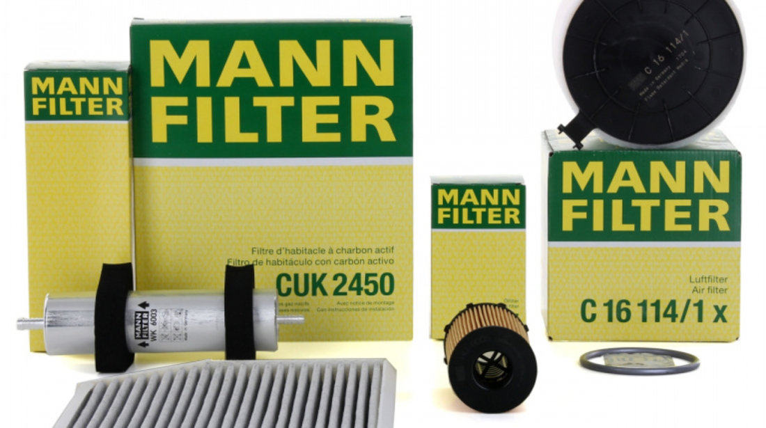 Pachet Revizie Filtre Aer + Polen + Ulei + Combustibil Mann Filter Audi Q5 8R 2008→ 3.0 TDI