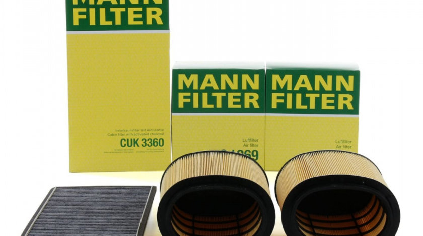 Pachet Revizie Filtru Aer + Polen Mann Filter Porsche 911 997 2004-2012 3.6/3.8 Carrera 345/385/408 PS 2 X C1869+CUK3360