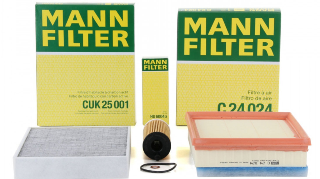 Pachet Revizie Filtru Aer + Polen + Ulei Mann Filter Bmw Seria 3 F34 2012→ 316-325d C24024+CUK25001+HU6004X