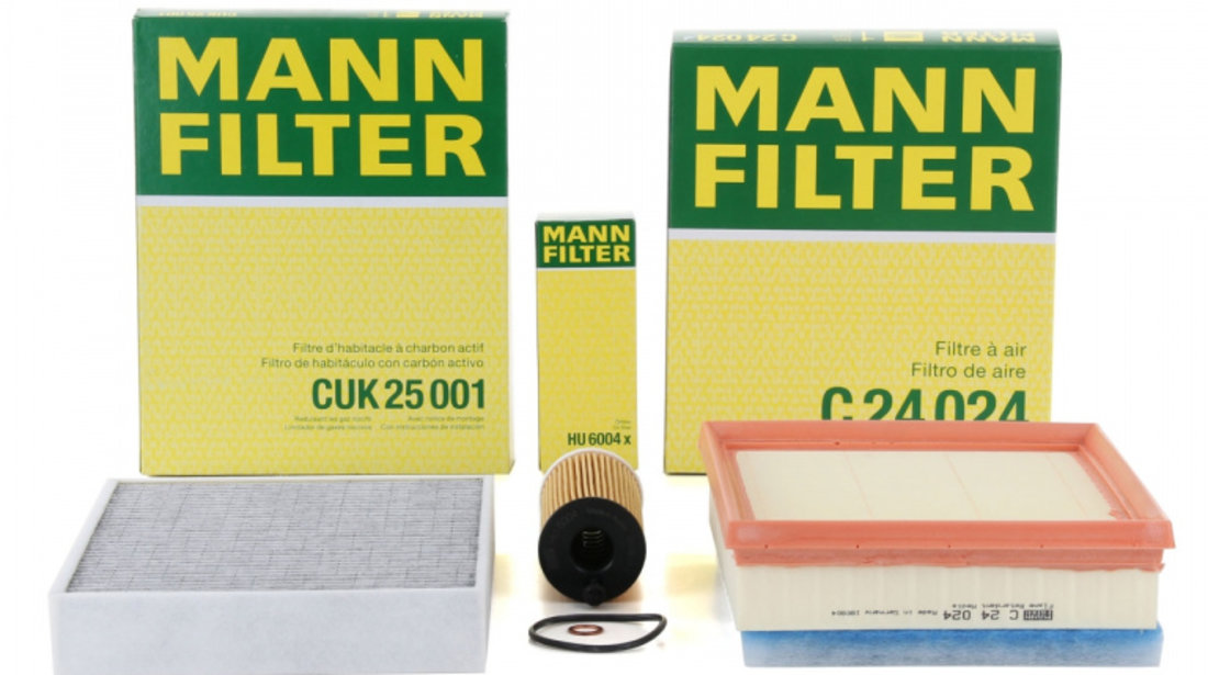 Pachet Revizie Filtru Aer + Polen + Ulei Mann Filter Bmw Seria 1 F21 2011→ 114-125d C24024+CUK25001+HU6004X