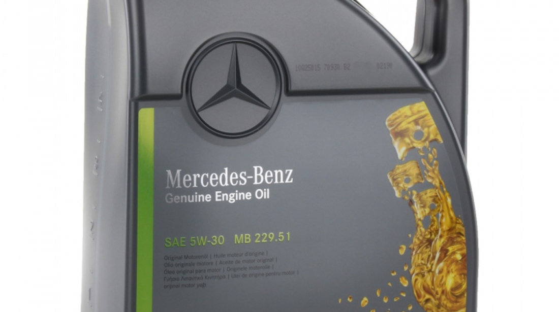 Pachet Revizie Mercedes Ulei Motor Mercedes-Benz 229.51 5W-30 5L A000989690613ABDE + 2 Buc Ulei Motor Mercedes-Benz 229.51 5W-30 1L A000989690611ABDE + Filtru Ulei Oe Mercedes-Benz C-Class C205 2015→ A6511800109