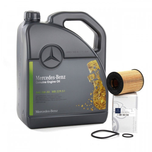 Pachet Revizie Mercedes Ulei Motor Mercedes-Benz 229.51 5W-30 5L A000989690613ABDE + Filtru Ulei Oe ...