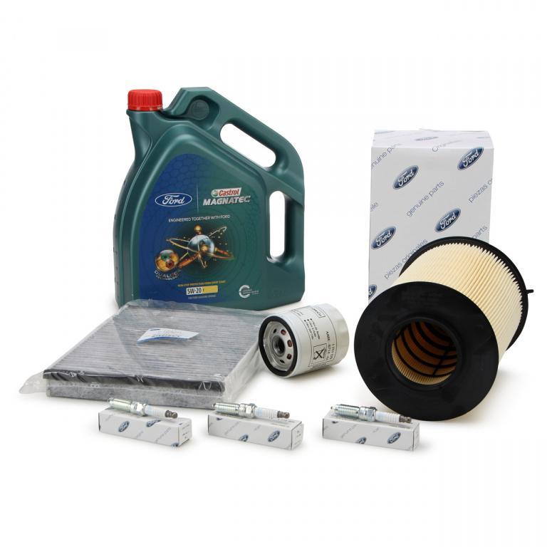 Pachet Revizie Ulei Motor Castrol Magnatec Ford 5W-20 E 5L 15D63F + Set Filtru Aer + Polen + Ulei + 3 Buc Bujie Oe Ford C-Max 2 2012→ 1848220 + 1709013 + 2468342 + 3 Buc 1770305