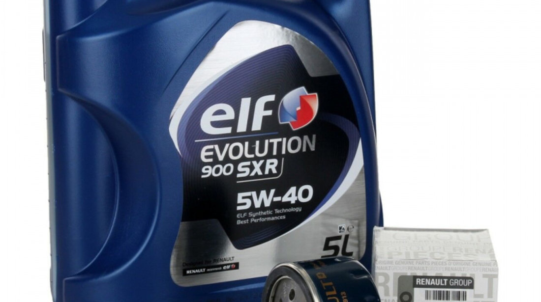 Pachet Revizie Ulei Motor Elf Evolution 900 SXR 5W-40 5L + Filtru Ulei Oe Renault Trafic 2 2001→ 8200768913