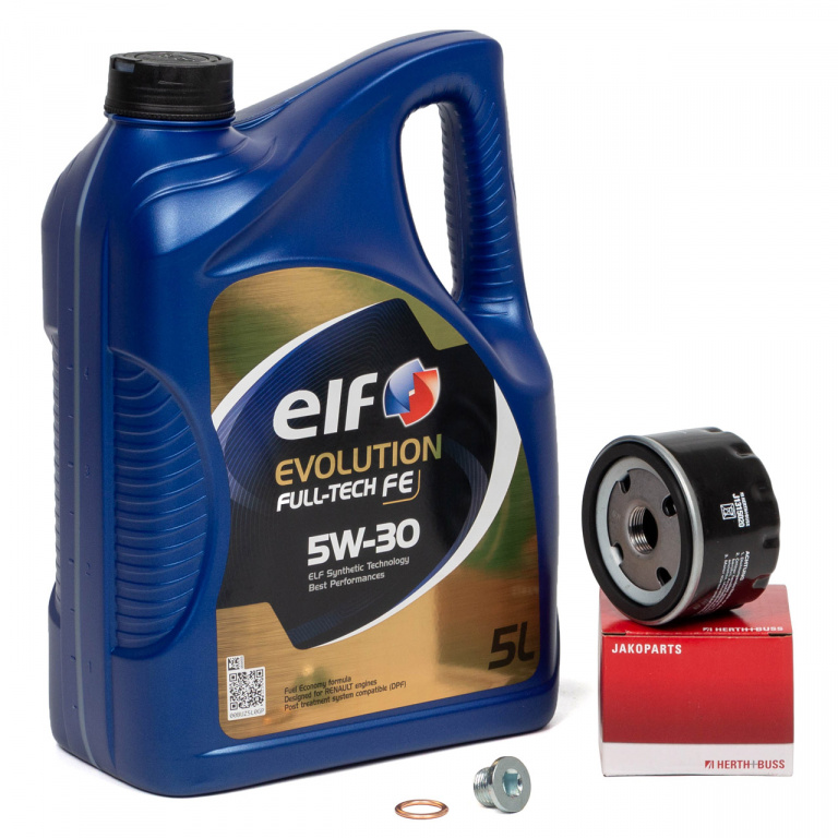 Pachet Revizie Ulei Motor Elf Evolution Full Tech FE 5W-30 5L + Filtru Ulei Herth+Buss Jakoparts J1315020 + Buson Golire Baie Ulei Fa1 518.471.001 + Garnitura Buson Golire Baie Ulei Fa1 968.330.100