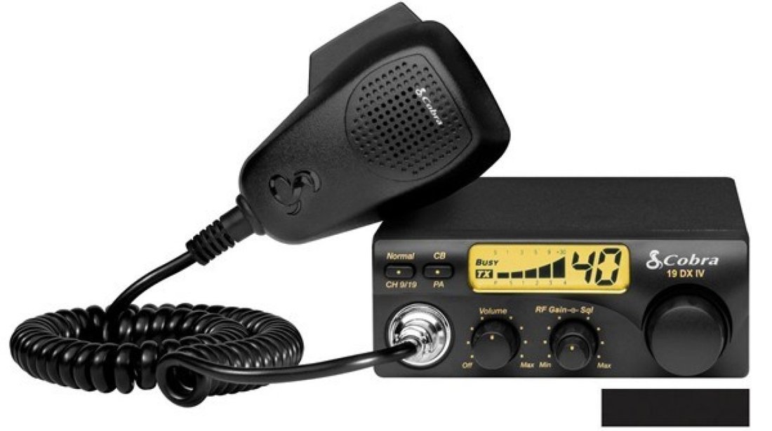 Pachet Statie Radio Auto CB Cobra 19DX + Antena CB Cobra HGA1000, lungime 53.3 cm, baza magnetica