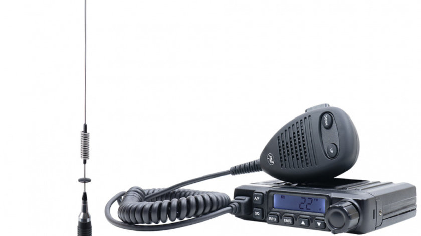 Pachet Statie radio CB PNI ESCORT HP 6500 ASQ, RF Gain, 4W, 12V + Antena CB PNI S75 cu cablu si montura fixa 7-9KM PNI-PACK85