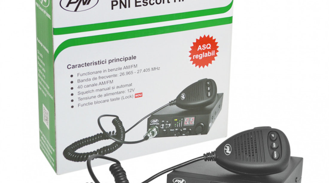 Pachet statie radio CB PNI ESCORT HP 8000L ASQ + Antena CB PNI S75 cu magnet PNI-PACK71