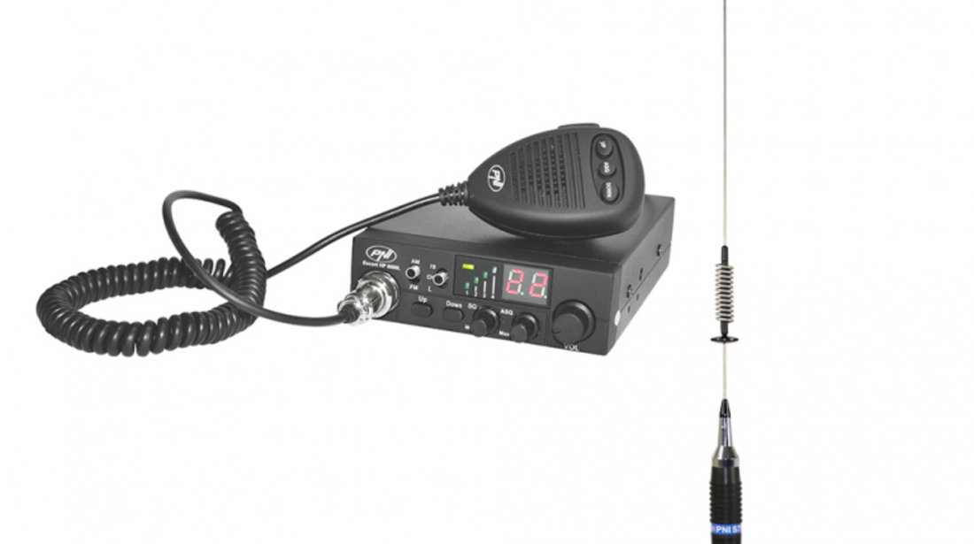 Pachet statie radio CB PNI ESCORT HP 8000L ASQ + Antena CB PNI S75 cu magnet PNI-PACK71