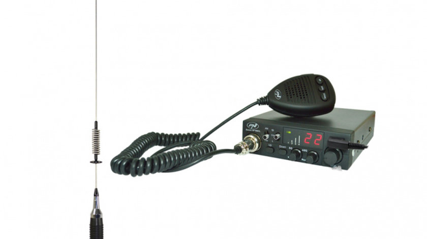 Pachet statie radio CB PNI ESCORT HP 8001L ASQ + Antena CB PNI S75 cu magnet PNI-PACK74
