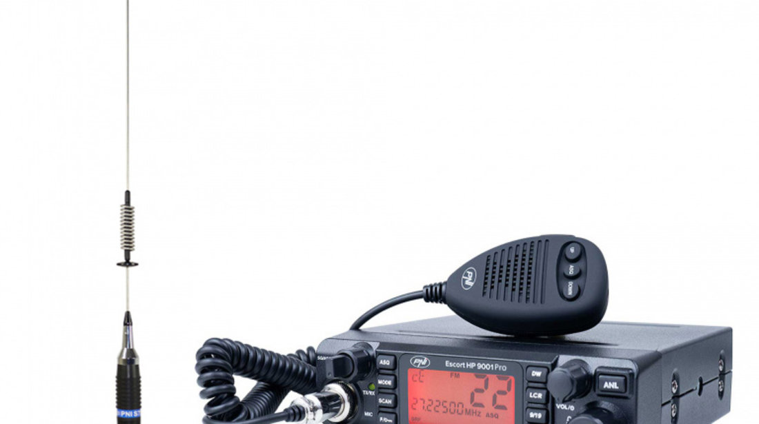 Pachet statie radio CB PNI ESCORT HP 9001 PRO ASQ + Antena CB PNI S75 cu magnet PNI-PACK83PRO