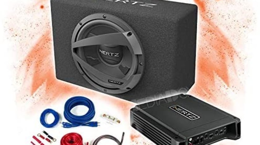 Pachet Subwoofer Auto Hertz DBX 25.3 + Amplificator Hertz HCP 2 + Kit de Cabluri Complet Aura